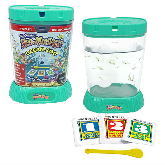 The Original Sea Monkeys - Ocean Zoo - Grow Your Own Pets Science Kit- Includes Eggs, Food, and Water Purifier, Color May Vary