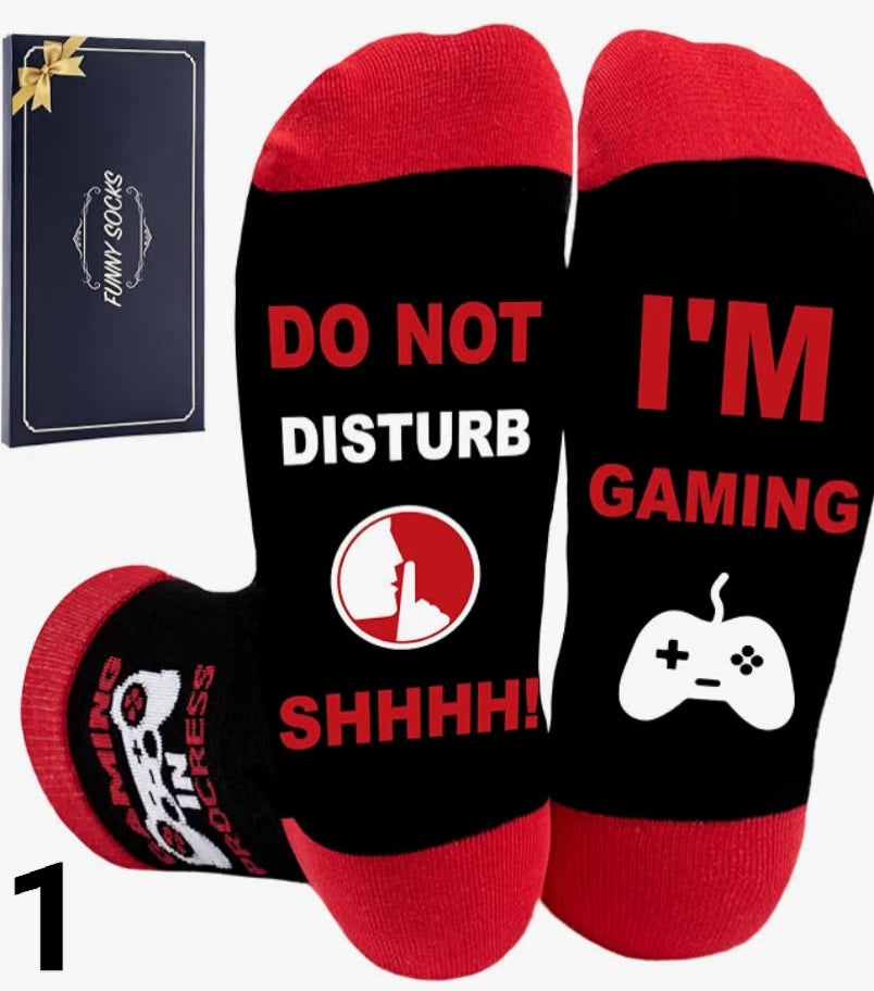Niorasen Funny Gifts for Men Dad, Black Cotton Calf Funny Socks, Size 6-11