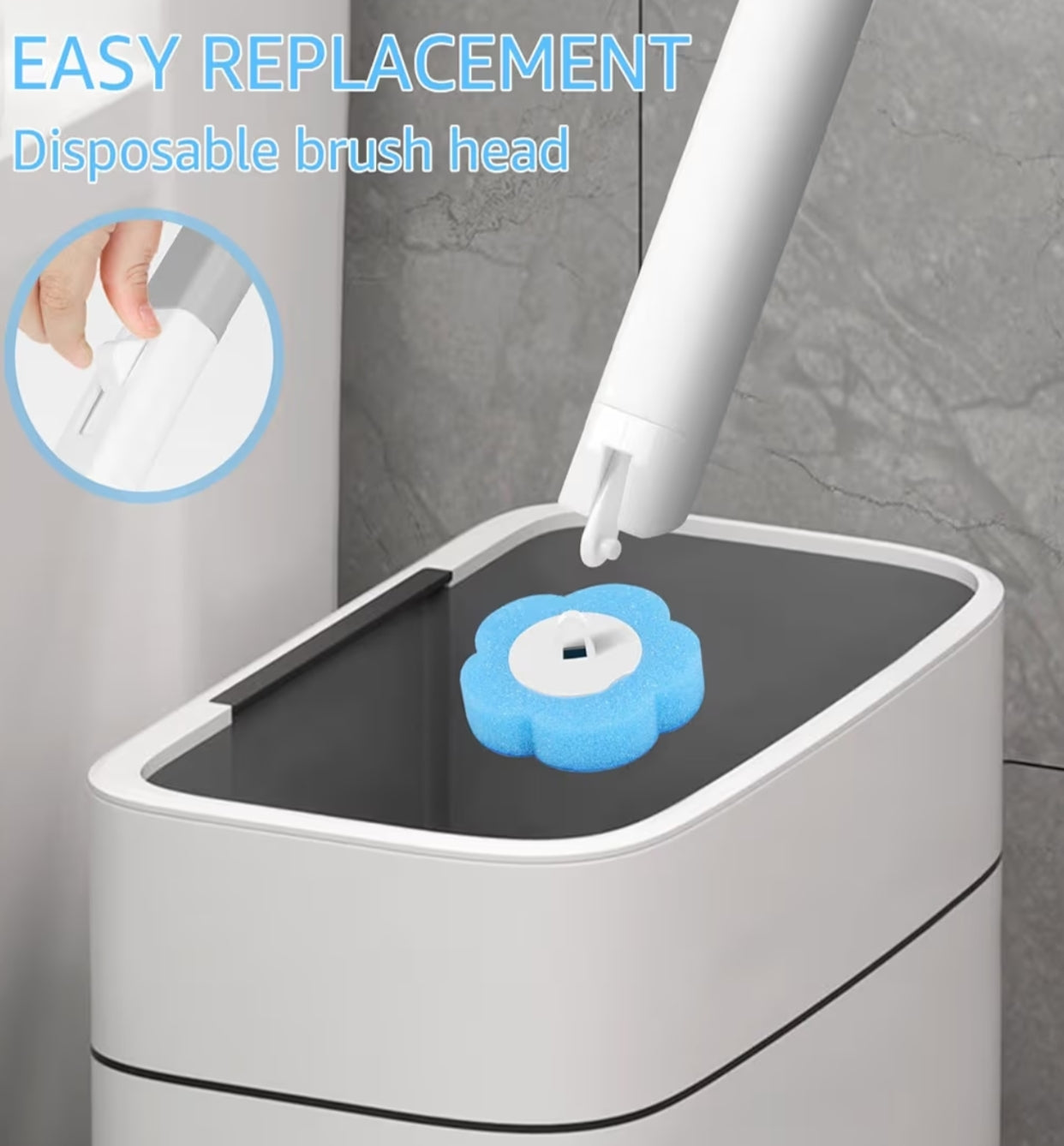 Toilet Wand Kit with 42 Refills Toilet Bowl Brush Cleaning System Wall Mounted Bathroom Scrub Brush Holder Set for Bathroom Sink Bathtub