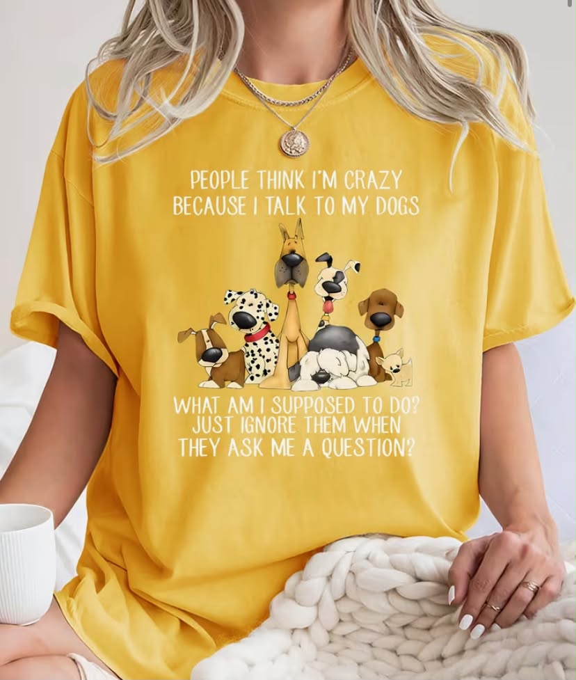 Funny Dog Text Print Women's Summer Top Playful Quirky Style Loose Plus Size Round Neck T-Shirt Casual Daily Wear Fashion Vacation Comfortable Athletic Versatile