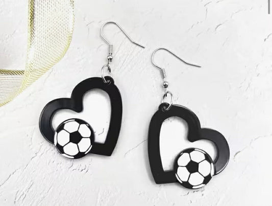 Acrylic Earrings Supporting Football Love Events for Women, Perfect for Cheering During Matches