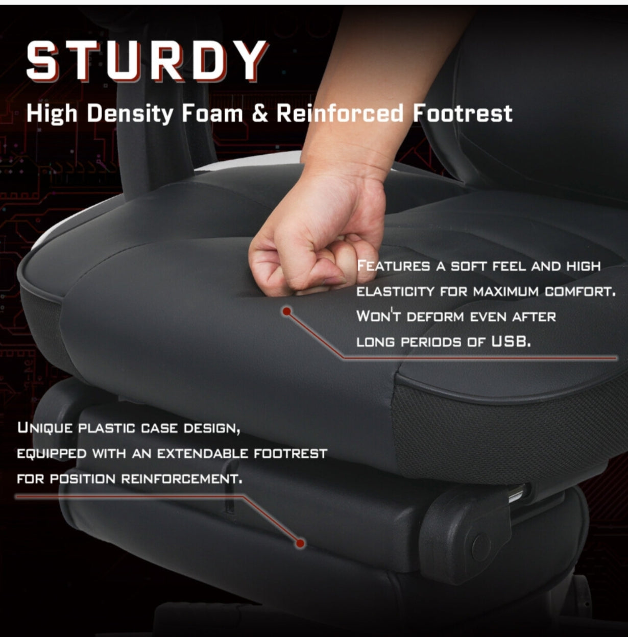 Massage Gaming Chair Swivel Computer Desk Seat Office Recliner Black