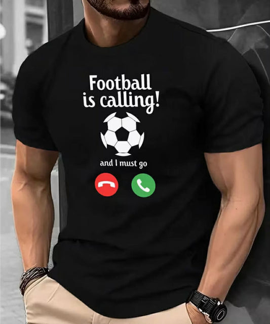 Men'S Soccer Graphic Tee - Navy, Short Sleeve, Casual Summer Shirt Featuring Soccer Ball And Phone Icons, Micro-Stretch Material, Fit, Ideal for Sports Enthusiasts, Soccer Apparel