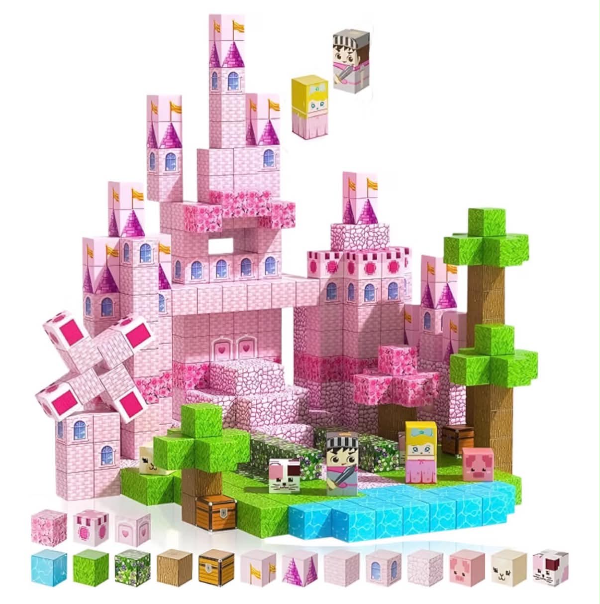 Luxalba 100PCS Pirate Ship Magnetic Blocks for kids Ages 4-10