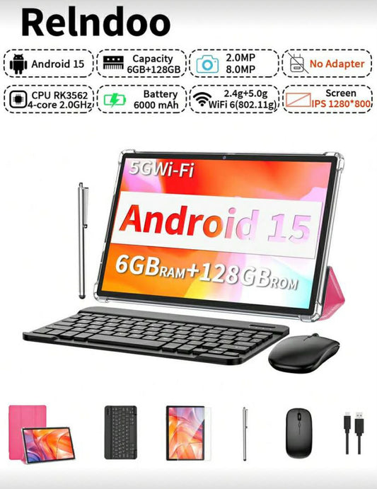 Android 15 Tablets, 2 In 1 Tablet, 10 Inch Tablet With Laptop Case, Stylus, Data Cable