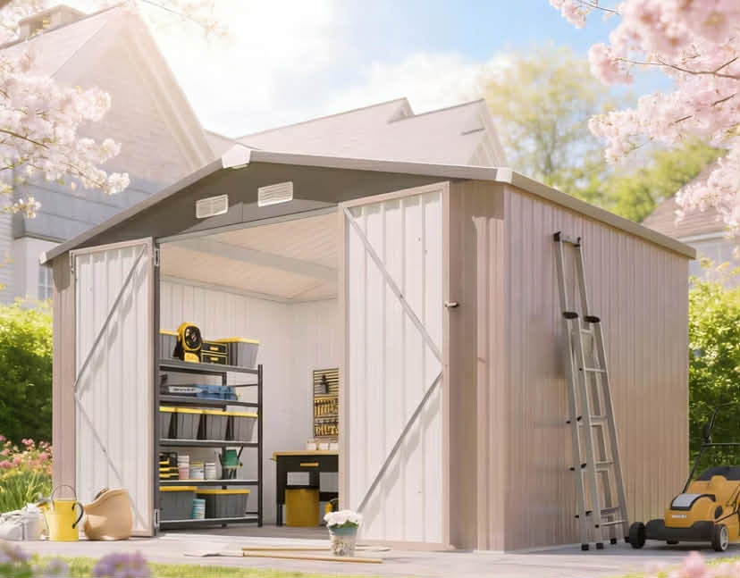 Nordivale 10x8 8x4 6x4 5x3 91.44x60.96 cm Waterproof Metal Outdoor Storage Shed