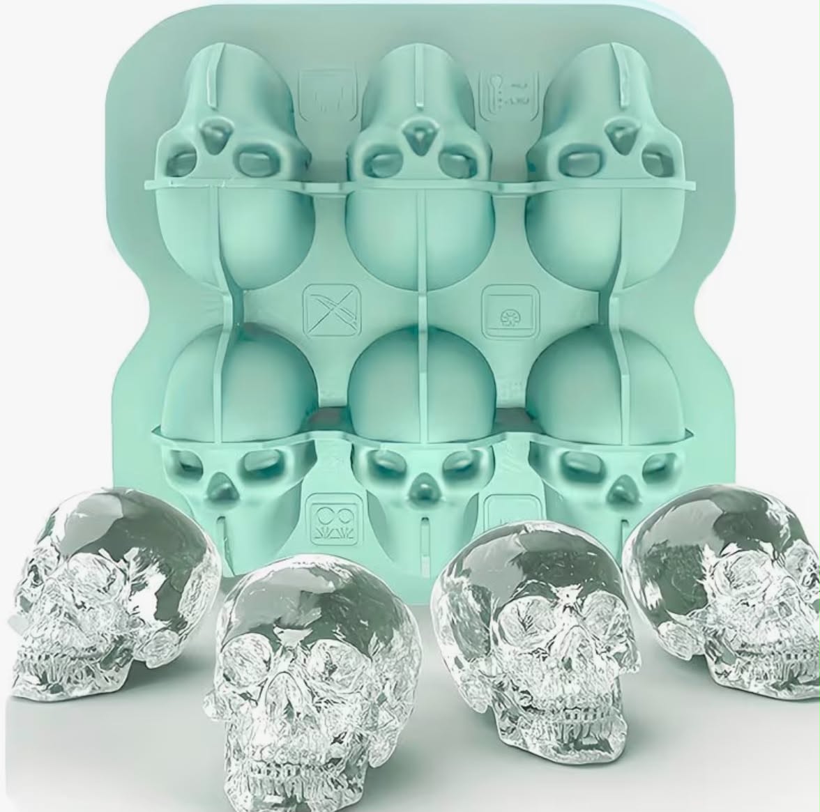 1 pc Skull Shape Silicone Ice Molds, Easy Release, Reusable Contact Cube of Ice Tray for Whiskey, Cocktails, and Parties, Ideal for Fine Wine Serving