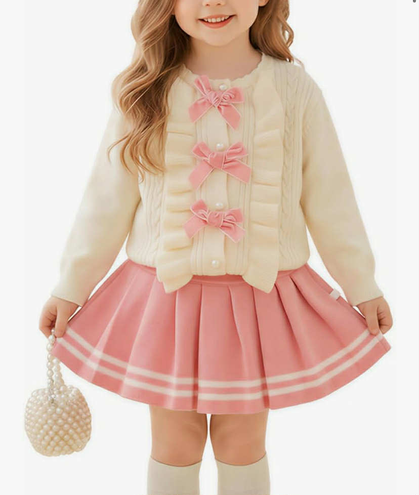 2 pcs suit skirt and cardigan