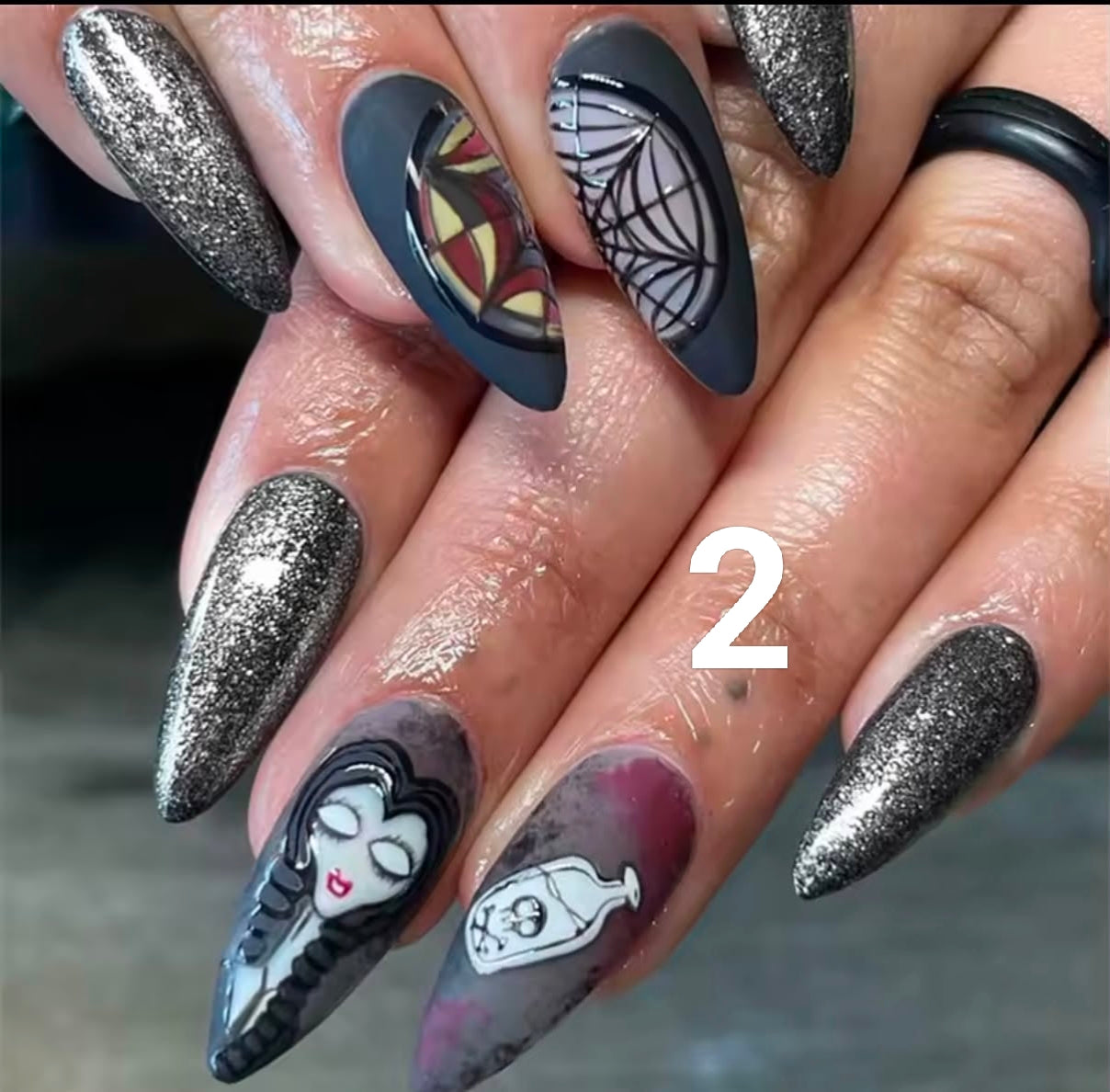 24Pcs Long Pointed Wear False Nails