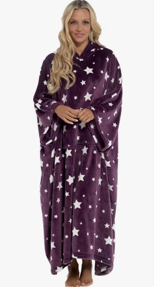 Undercover Oversized Wearable Hooded Blanket Extra Long Ultra Soft Fleece Poncho Hoodie