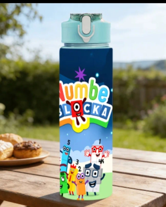 1 pc a 26 - Ounce Water Bottle Featuring Colorful Number Blocks, Suitable for Travel, Sports, And Daily Use.