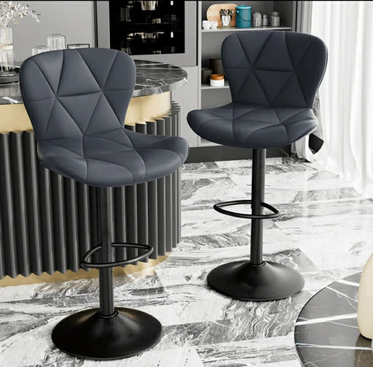Bar Stools Set Of 2 Breakfast Bar Stools Modern Adjustable Faux Leather Upholstered Swivel Bar Stools Counter Height Bar Chairs With Back For Kitchen Island