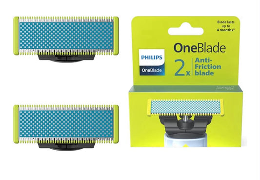 Philips OneBlade First Shave Anti-Friction Blade Head, Compatible with All OneBlade & Pro Electric Shaver & Trimmers, Original from Philips, 2X One Blade