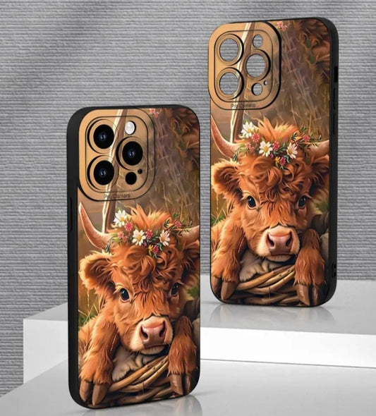 Calf & Floral Wreath Beautiful Oil Painting Art Design Phone Case,