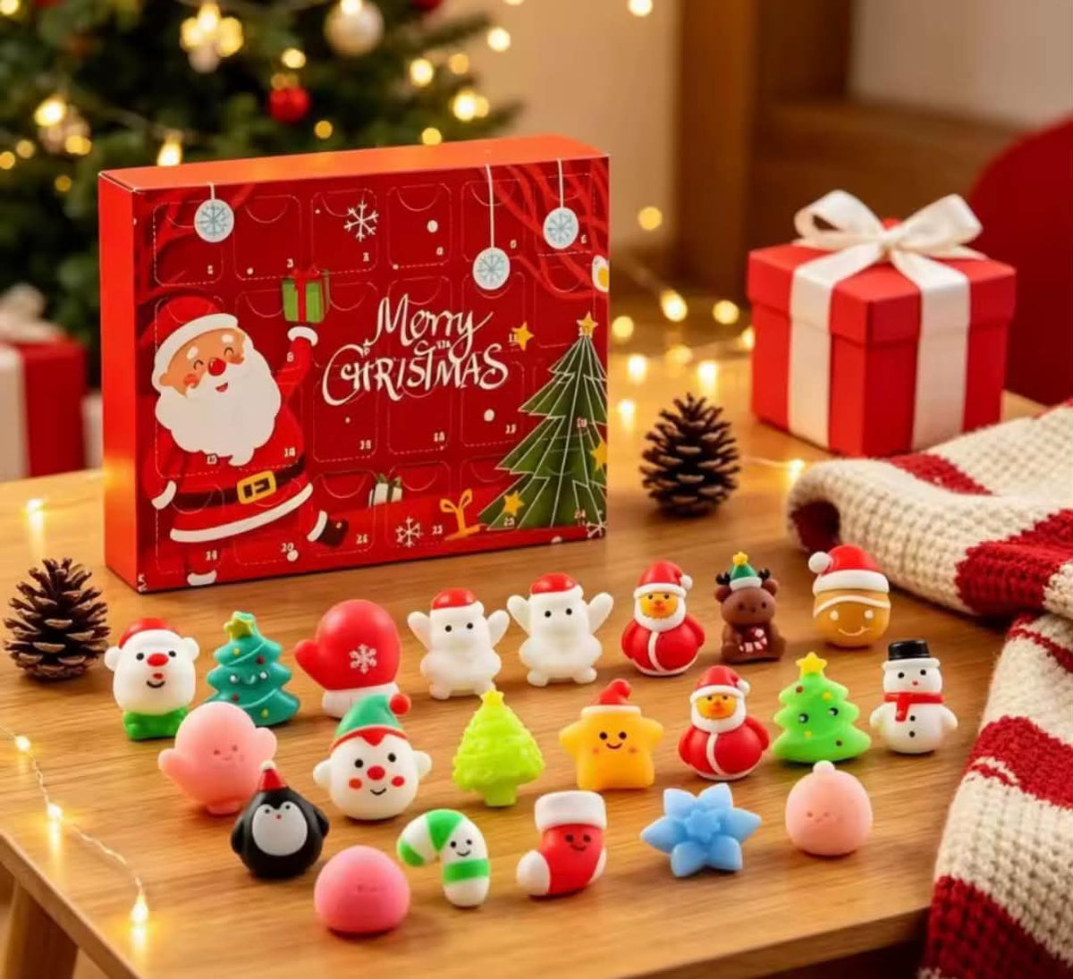 24 Piece Squishy Ornament Christmas Advent