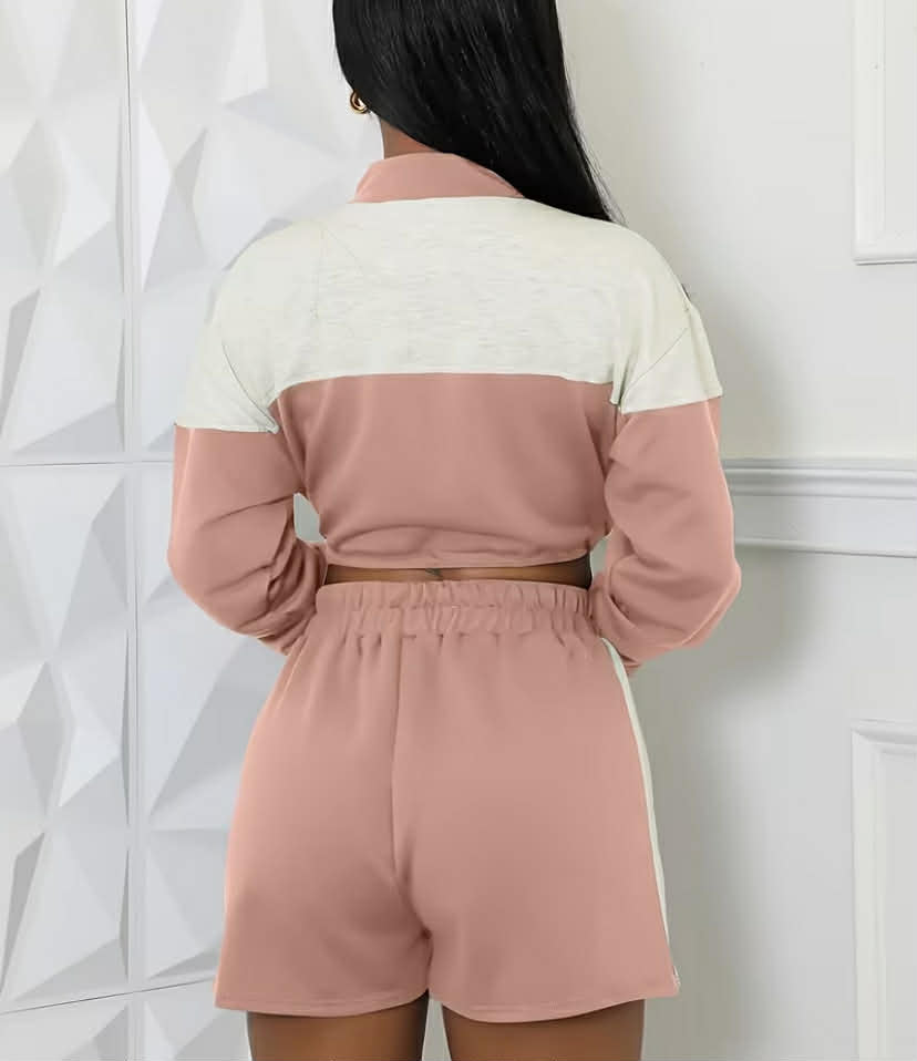 Women'S Casual Patchwork Two-Piece Set