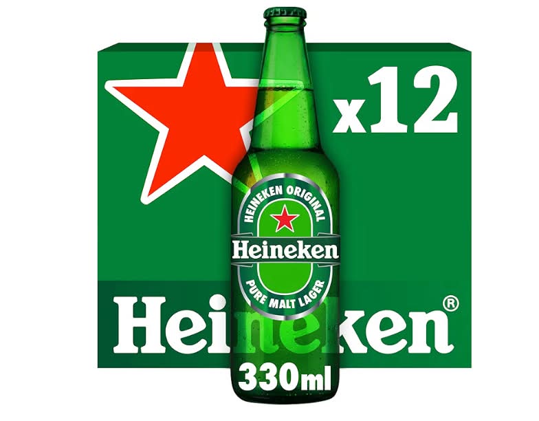 Heineken Beer Lager Glass Bottles 12 x 330 ml