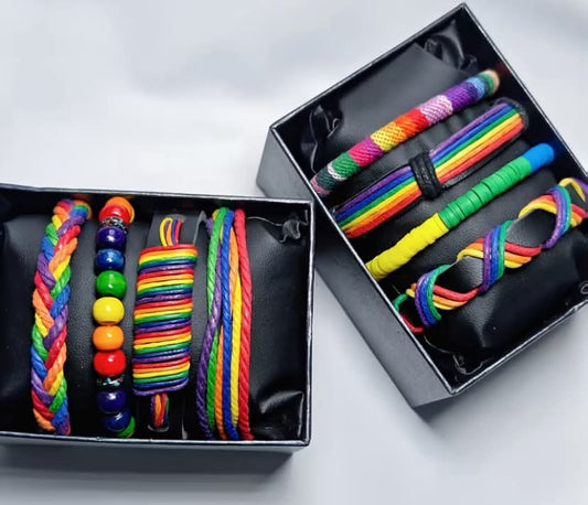 8 Different Styles of Rainbow Accessory Bracelets, Bohemian Style LGBT Pride Month,