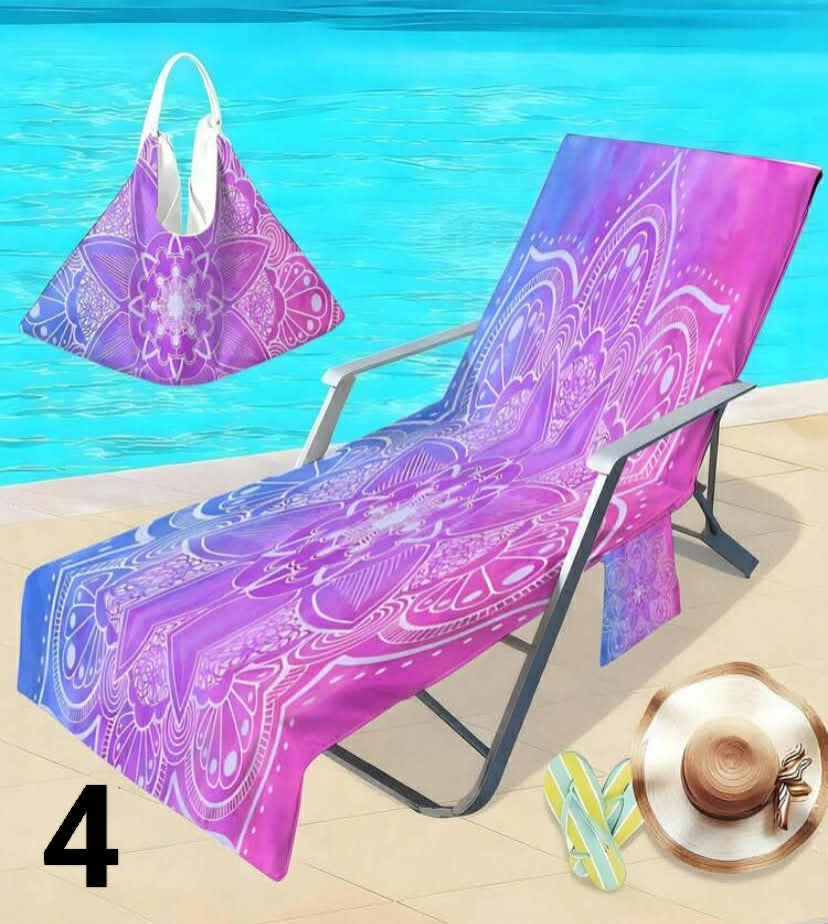 1 pc Tropical Plant, Palm Leaf Pattern Ultra-Soft Microfiber Beach Chair Cover,
