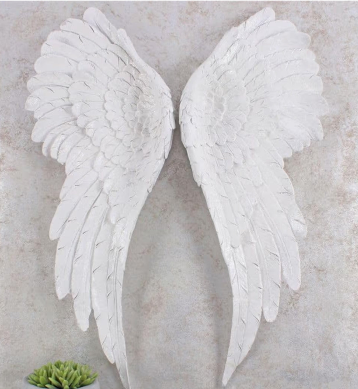 Enchanting White Large Glitter Angel Wings - 54cm x 21.5cm (1 Pair) - Authentic Design, Durable Material - Perfect for Home & Office
