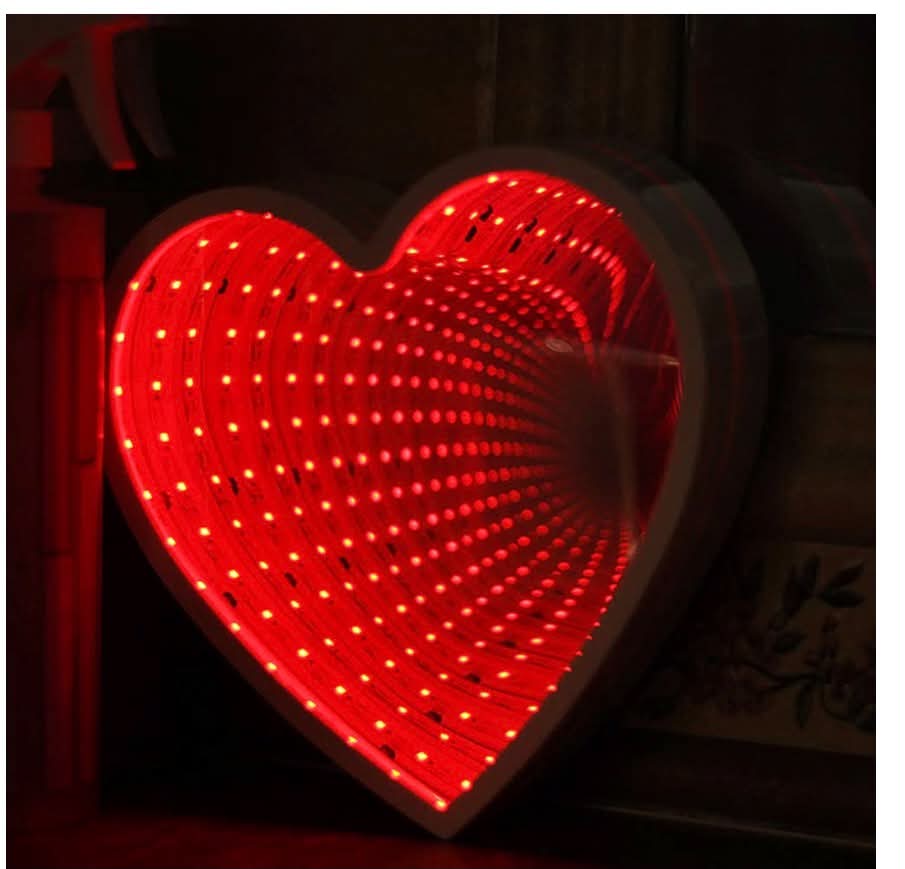 Tunnel Light 3D Mirror Light Infinity Mirror Cute Heart Wall Decor Lights