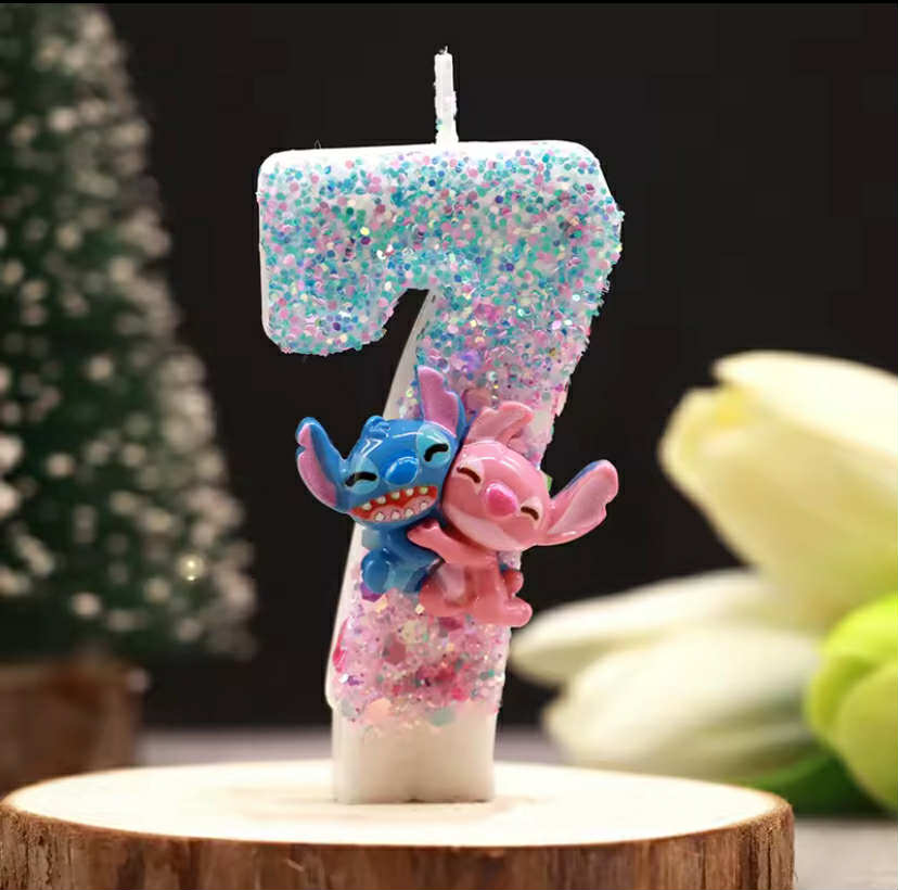 Stitch fit cartoon two-color digital candle