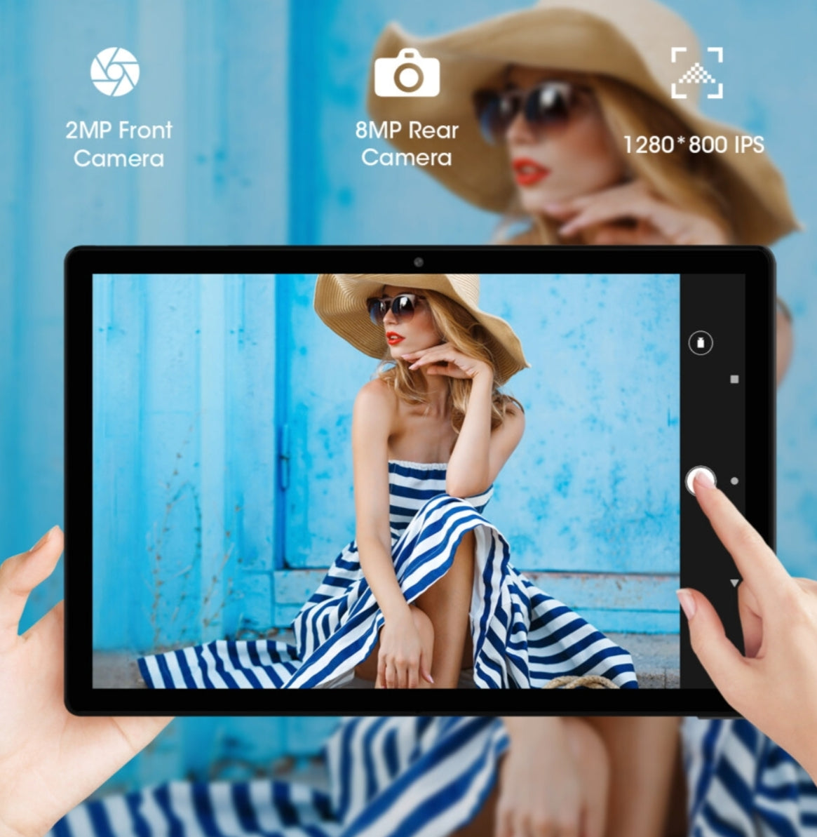 12 Tablet 10 inch Quad-Core Processor 3GB RAM 64GB ROM 1280x800 IPS Display Tablet with 2+8MP Camera WiFi Bluetooth 6000mAh (Android)