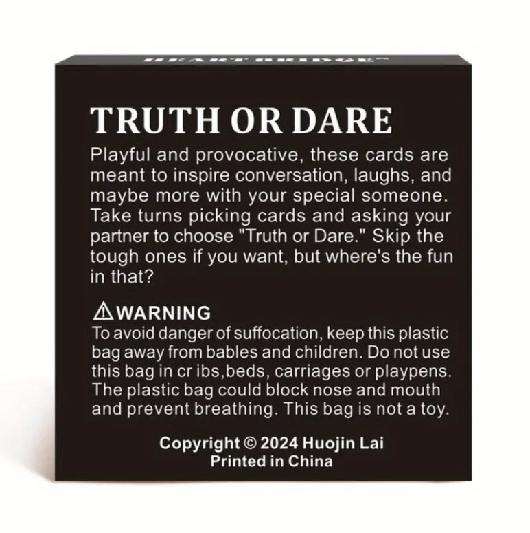 1 pc Truth or Dare Card Game, a Cool Party Entertainment Toy, a Tabletop Game, Perfect for Couple's Date Nights