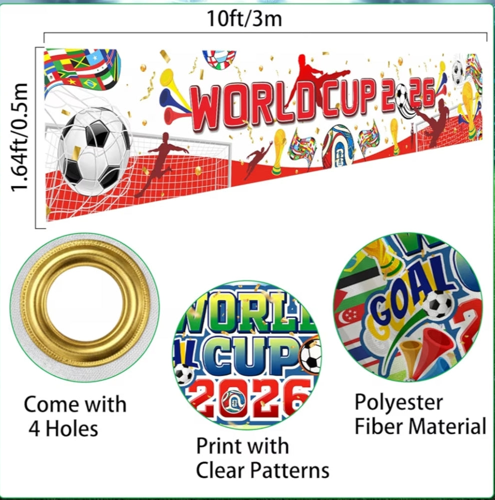 2026 World Cup Theme Backdrop Football Banner