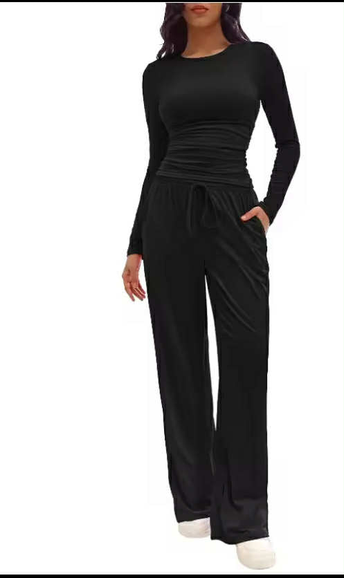 Women's Long Sleeve Casual Pants Set