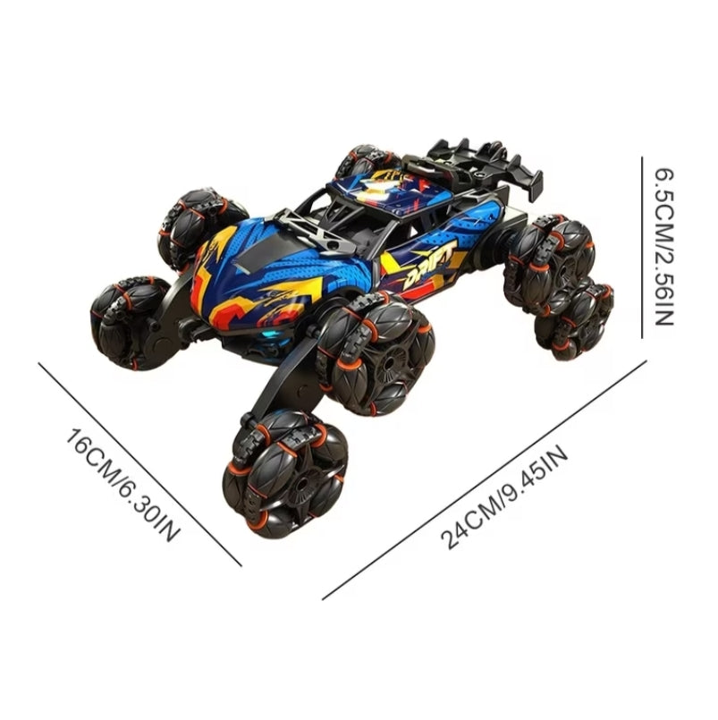 1pc 8-Wheel Elegant Stunt Climbing Car, Portable Remote Control Racing Toy, 2.4GHz High-Speed All Terrain off-Road Electric Toy Car, 500mAh Large Battery Durable, Alloy Body, Cool Remote Control Car With Spray, Sand, Grass, Rock,