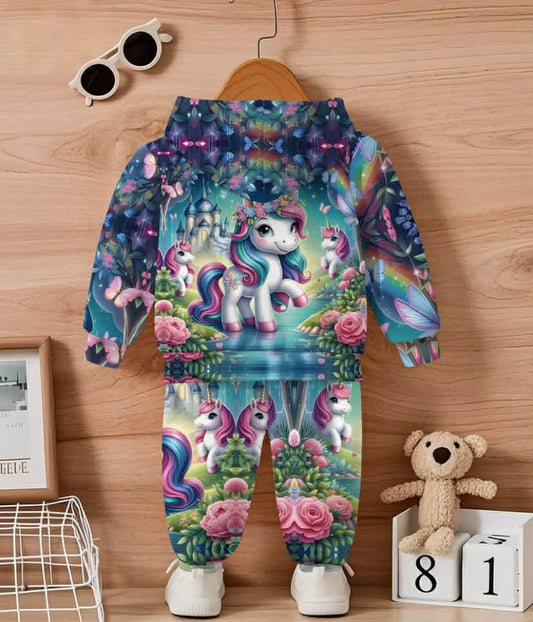 A Set of Digital Print Designs Featuring a Dreamy Unicorn Theme for Girls