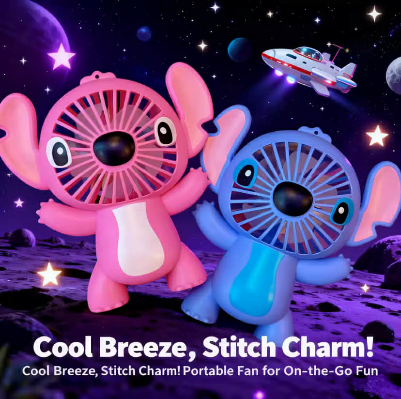 Disney Lilo and Stitch Anime USB Rechargeable Mini Fan Portable Cooling Fan