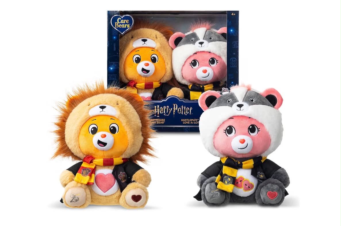 Care Bears x Harry Potter 30cm Plush 2pk – Gryffindor & Hufflepuff