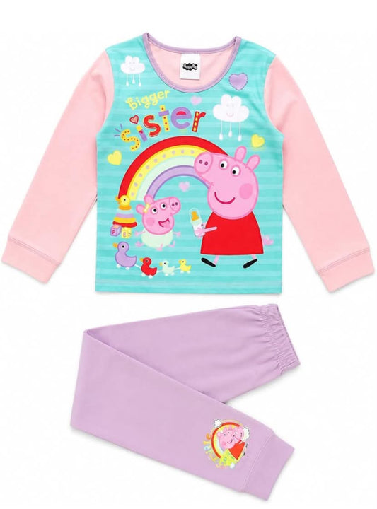 Peppa Pig Girls Pyjamas featuring Peppa and Evie Bigger Sister,