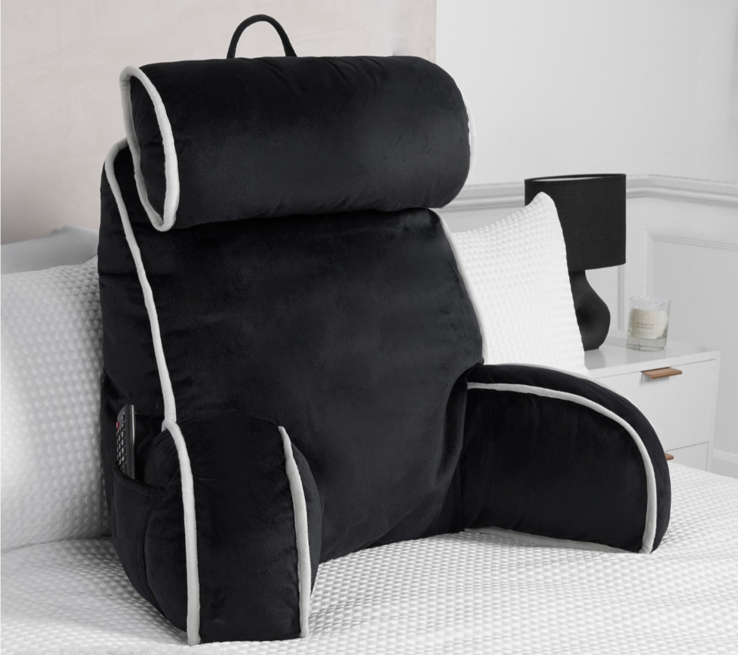 Piped Edge Cuddle Cushion With Head Rest