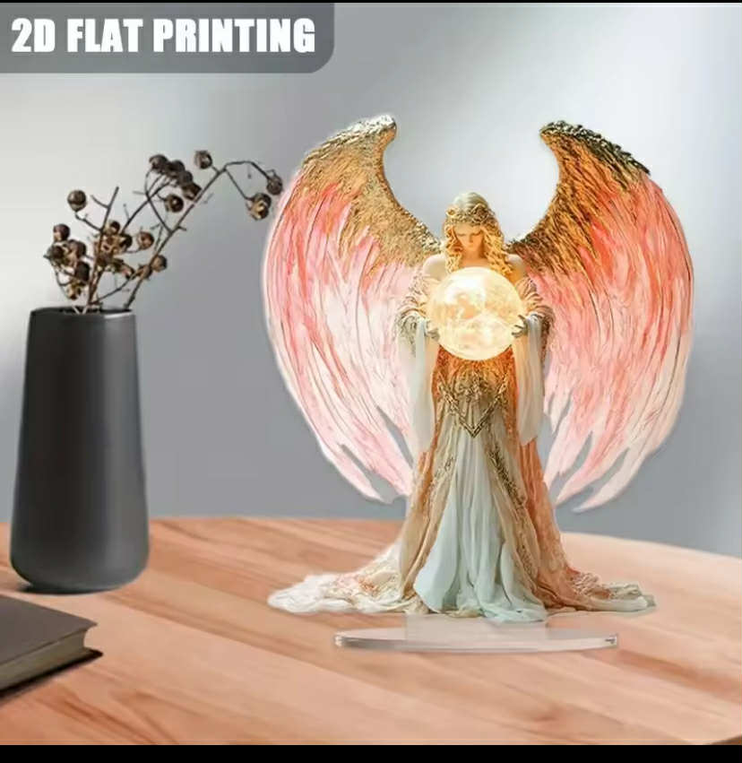 Bohemian Angel Statue with Elegant Wings