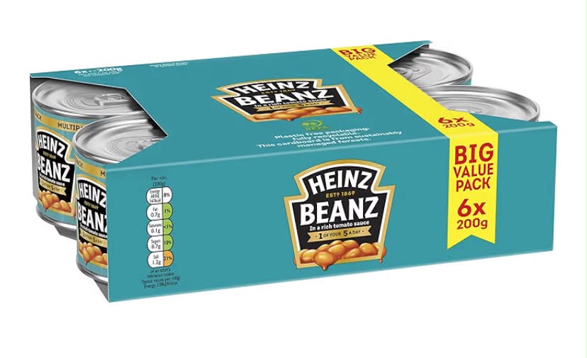 Heinz Beanz in a Rich Tomato Sauce Big Value Pack, 6x200g