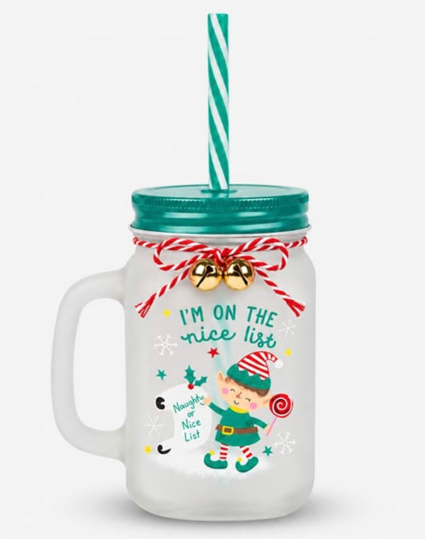 Sleigh Bells Character Mason Jar