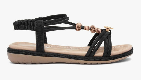 Lilley Womens Black Strappy Sandal