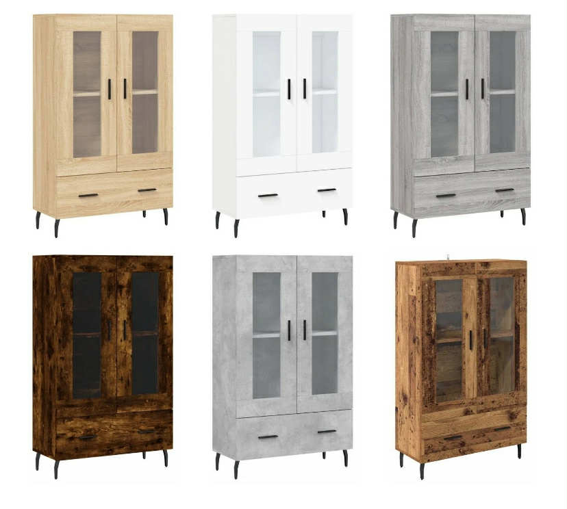 Highboard Storage Cabinet With Door Display Cupboard Sideboard Engineered Wood