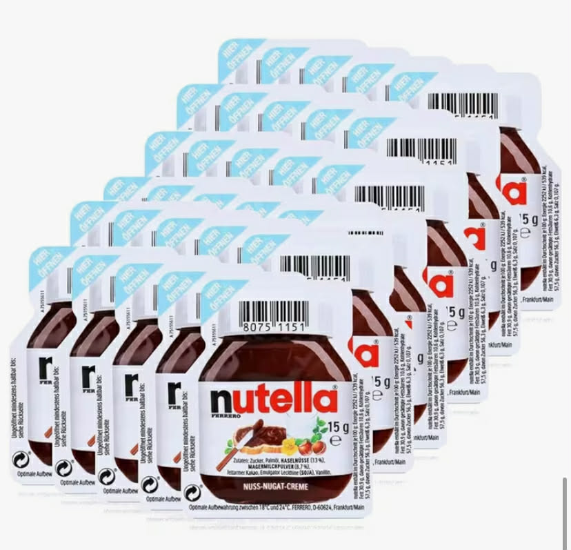 Nutella Spread Portions 30 x 15g Individual Hazelnut Chocolate Spread Packs  Perfect for Breakfast, Snacking & On-the-Go Use