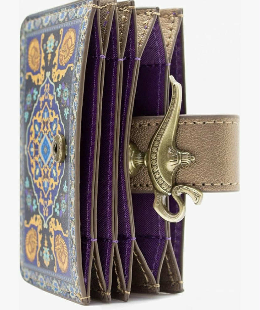 Aladdin Three Wishes Genie Magic Lamp Emblem Wallet Card Holder