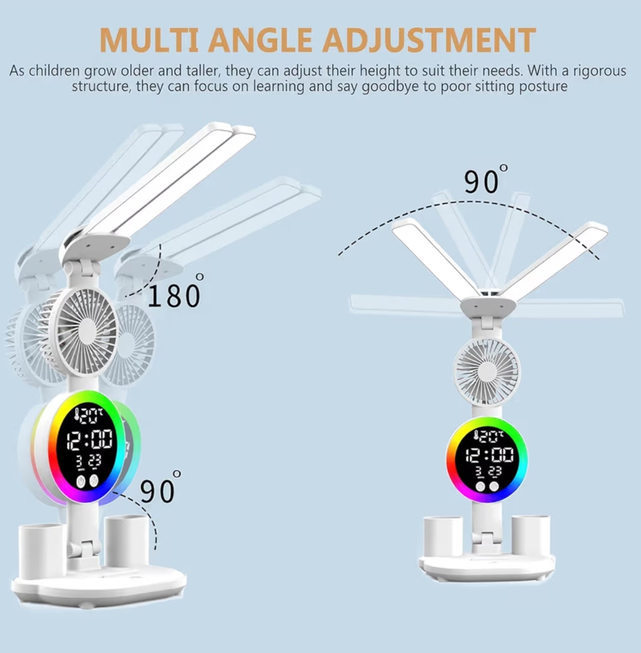 LED Desk Lamp - USB Rechargeable Study Desk Light