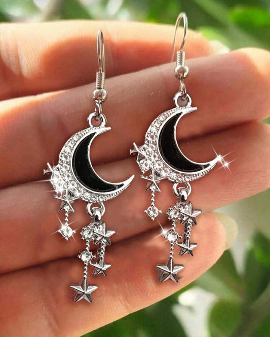 Moon or bat earrings