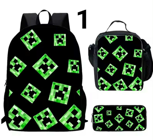 Mini-Craft Backpack Schoolbag Lunch Bag Pencil Case Set Gift for Kids