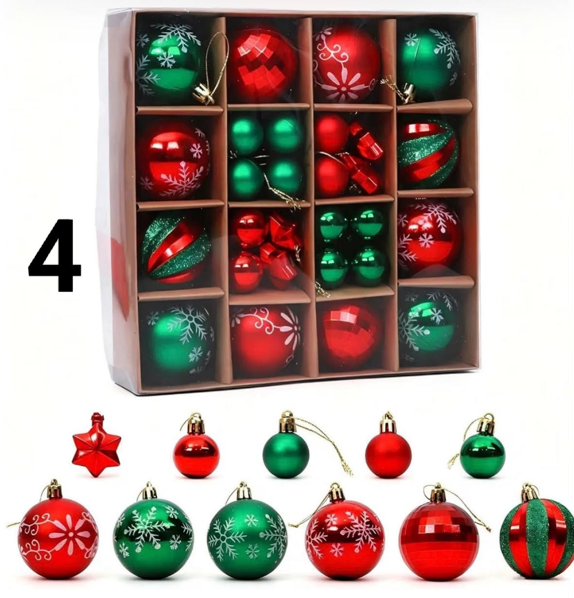 Christmas Balls Decoration, 3-6cm Multiple Styles