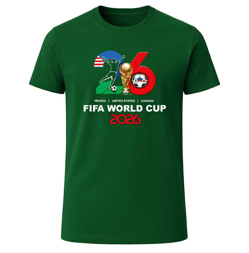 Men’s FIFA World Cup 2026 T-Shirt – Mexico USA Canada Football Fan Graphic Tee
