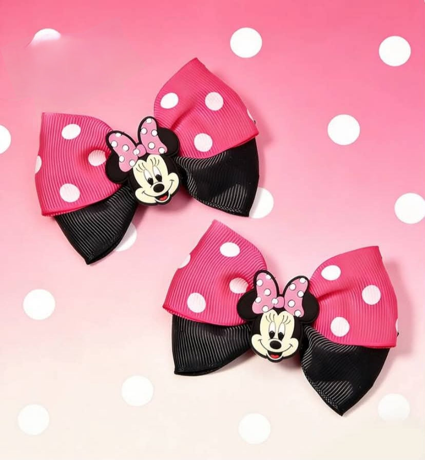 2 pcs Cartoon Polka Dot Bow Hair Clips, Suitable For Daily Wear,