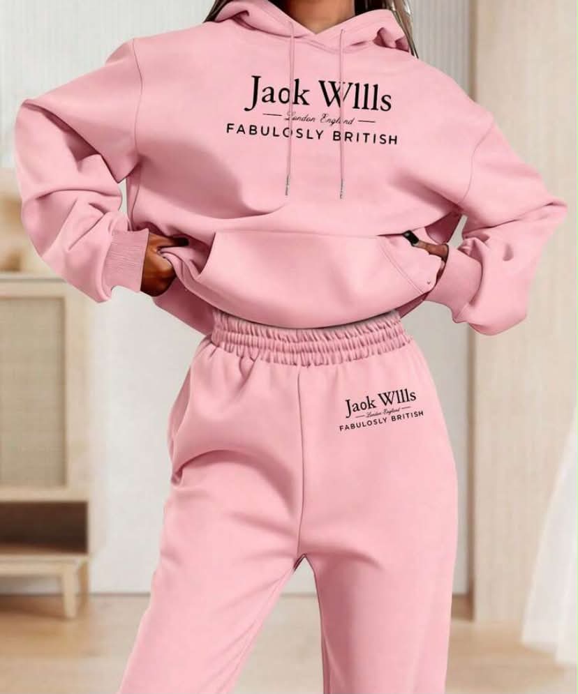 Plus Size Women 2 Pieces Set Hoodie And Sweatpants, Casual Drawstring Hooded Sweatshirt With Pockets Elegant Spring